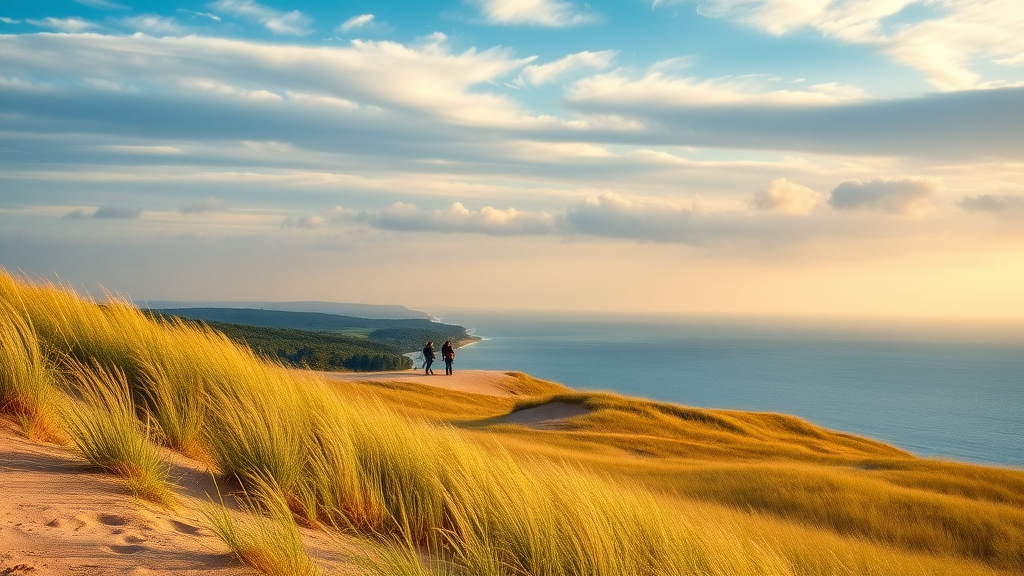 Expansive Indiana Dunes National Park sand dunes and Lake Michigan shoreline