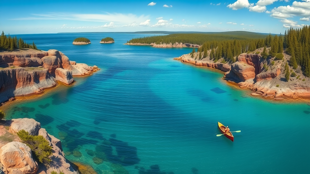 Canoeist explores clear waters at Isle Royale National Park
