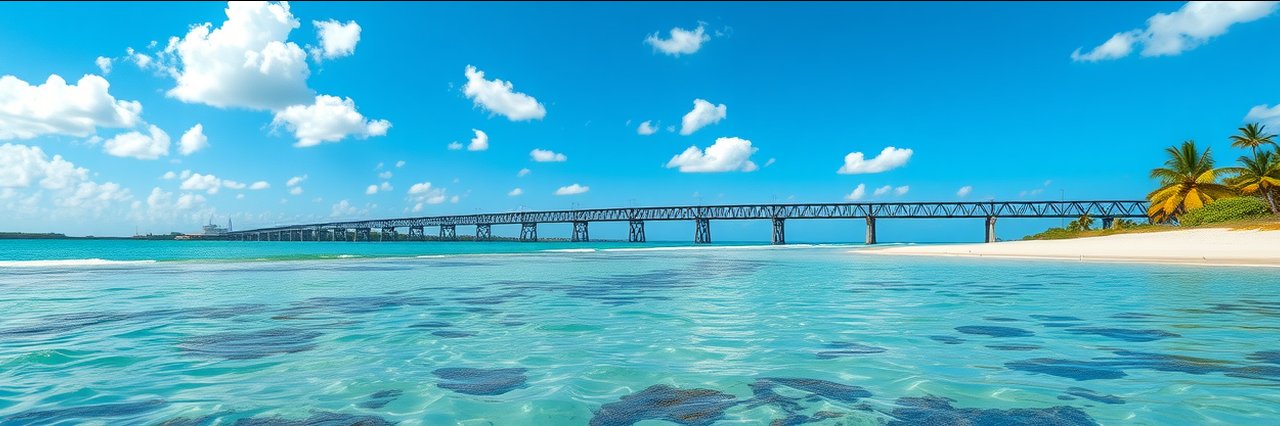 Scenic Bahia Honda kayaking view with turquoise water and historic bridge