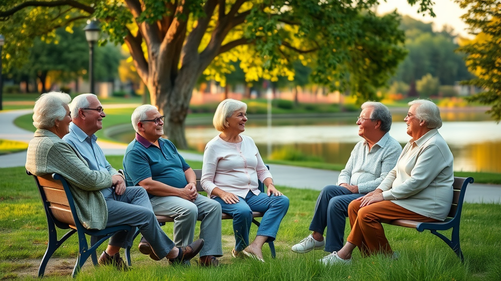 Seniors enjoying affordable senior living by a lake in a vibrant, supportive community