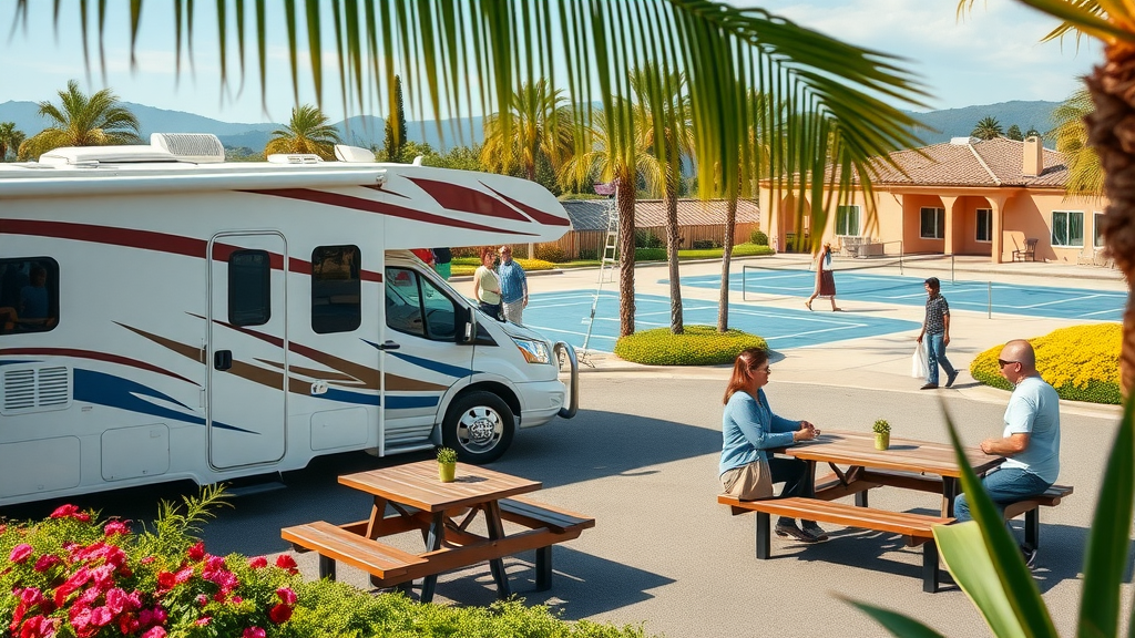 RV lot rental Brownsville featuring modern amenities and friendly guests