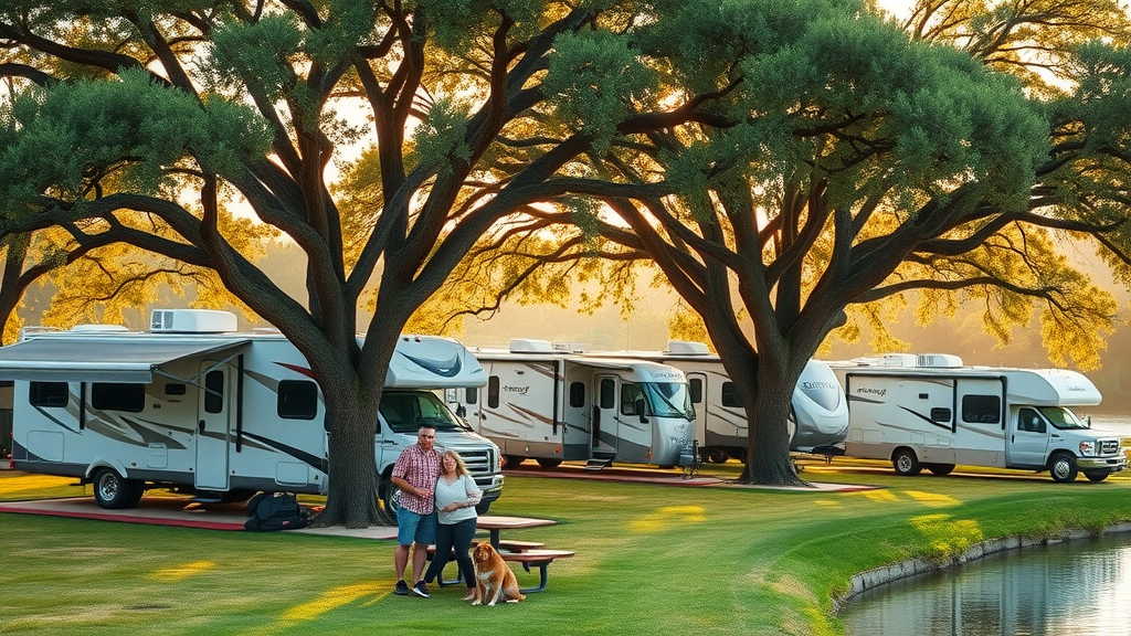Peaceful pecan park riverside rv park RV campground by river in Austin, Texas