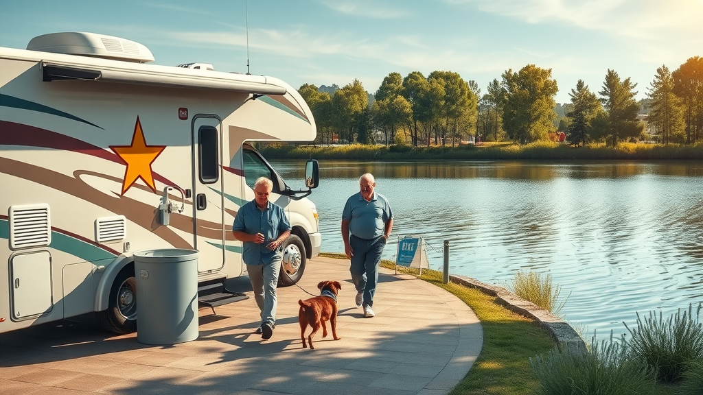 Long term RV stay with lakeside amenities and pet-friendly facilities