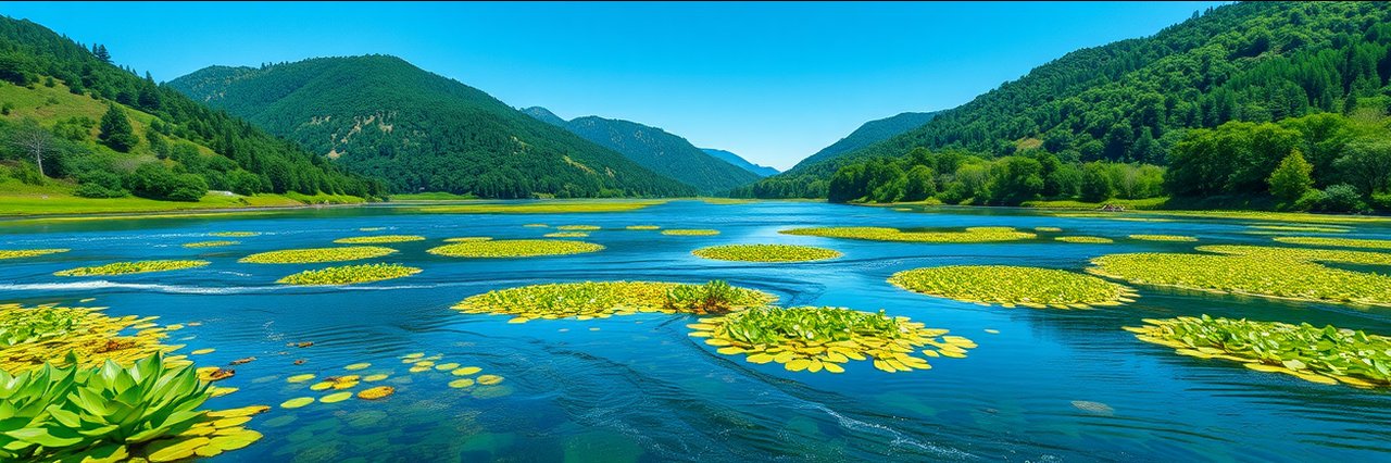 Cahaba River National Wildlife Refuge lush river view with green forest and blue water