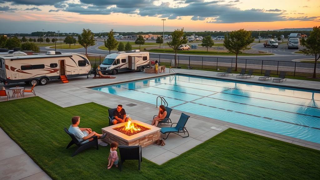 Family-friendly RV campground at Circuit of the Americas with pool and racetrack