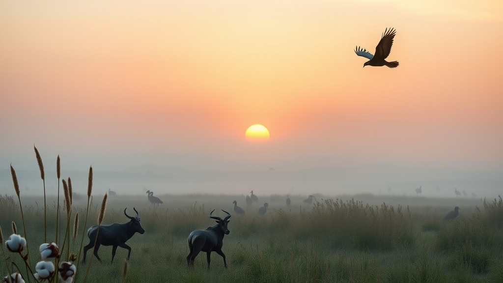 Pronghorns, eagle, and waterfowl at Arapaho National Wildlife Refuge in morning mist