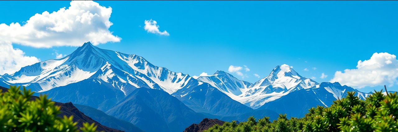 Snow-capped mountains at Baca National Wildlife Refuge with clear blue sky.