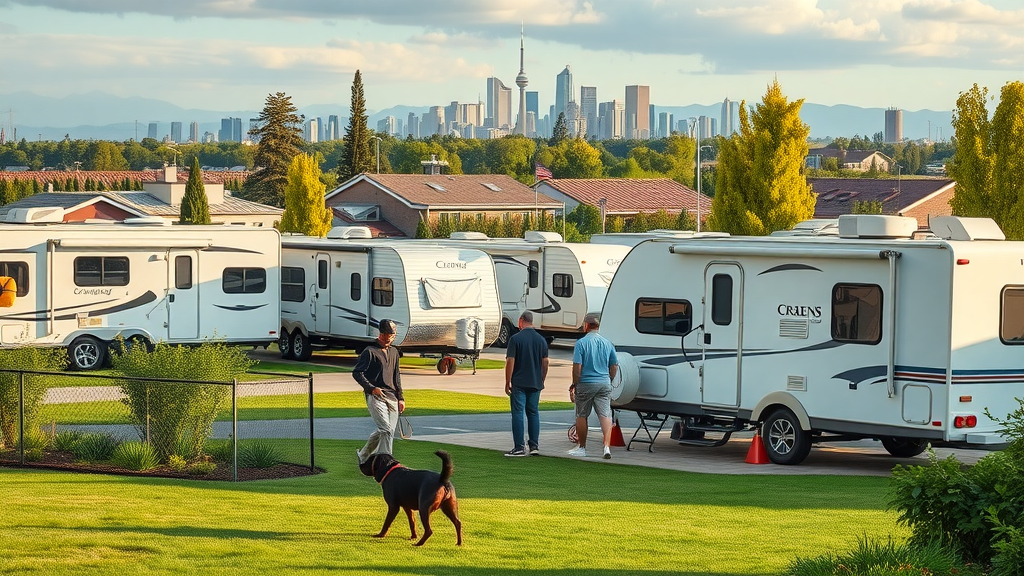 Monthly RV rentals with city access, community, and pet-friendly amenities