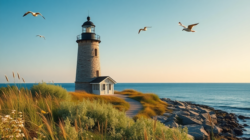 Falkner Island lighthouse at Stewart B. McKinney National Wildlife Refuge