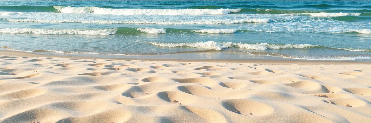 Natural sand dunes and ocean waves at Archie Carr National Wildlife Refuge beach