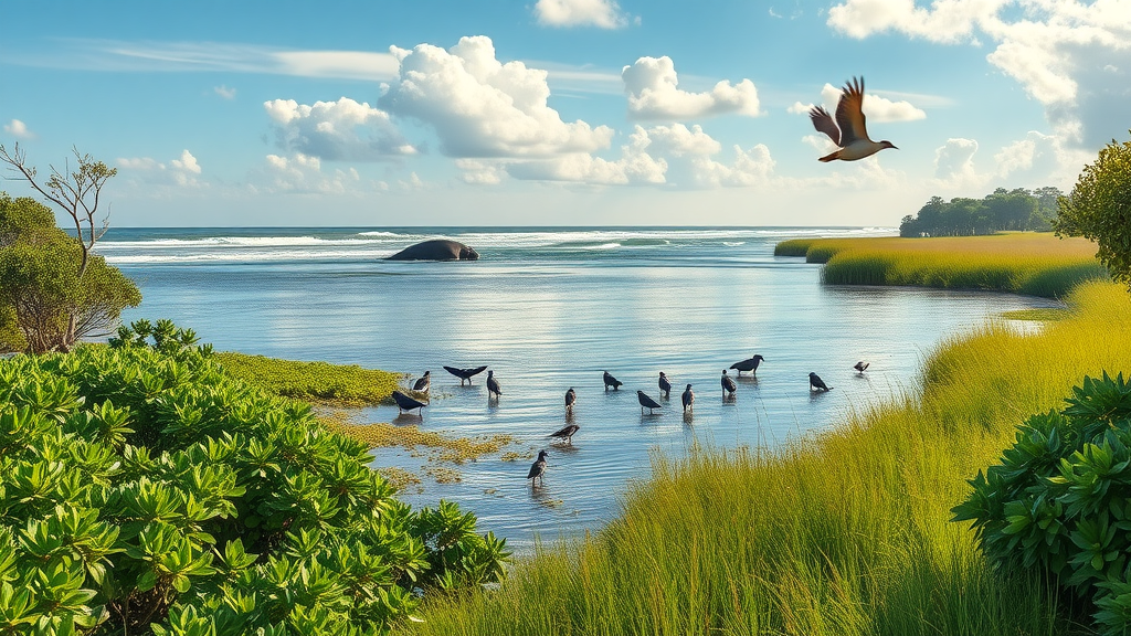 Migratory birds and coastal flora at Archie Carr National Wildlife Refuge