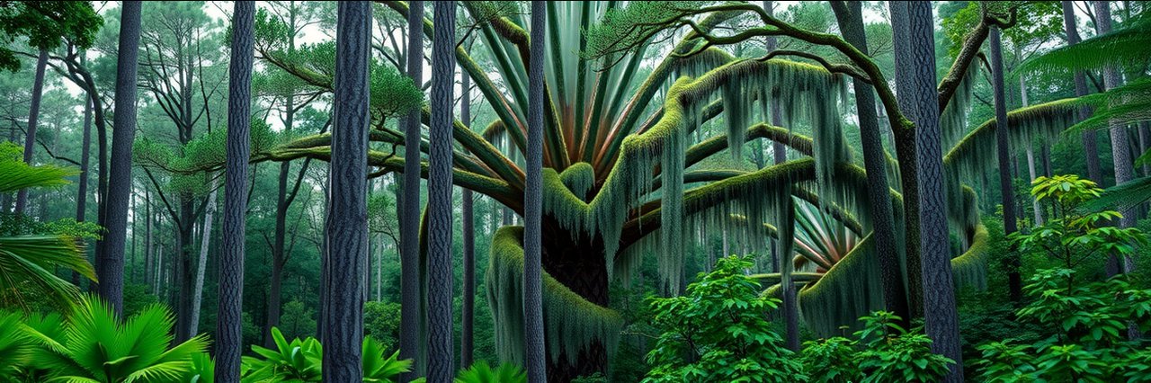 Cedar Keys National Wildlife Refuge dense subtropical forest with pine and palmetto