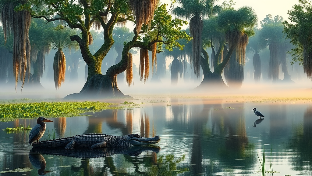 Cypress swamp and wildlife at Arthur R. Marshall Loxahatchee National Wildlife Refuge