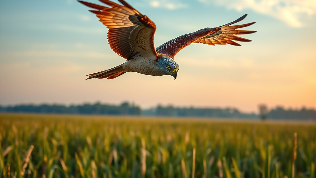 Snail kite soaring over wetlands in Arthur R. Marshall Loxahatchee National Wildlife Refuge