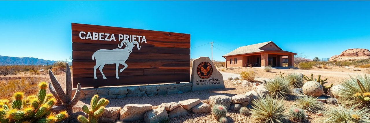 Cabeza Prieta National Wildlife Refuge Administration Office visitor center desert sign