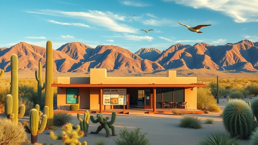 Cabeza prieta national wildlife refuge visitor center building in Sonoran Desert