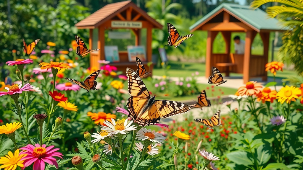 Schaus’ swallowtail butterflies in native butterfly garden at Crocodile Lake National Wildlife Refuge