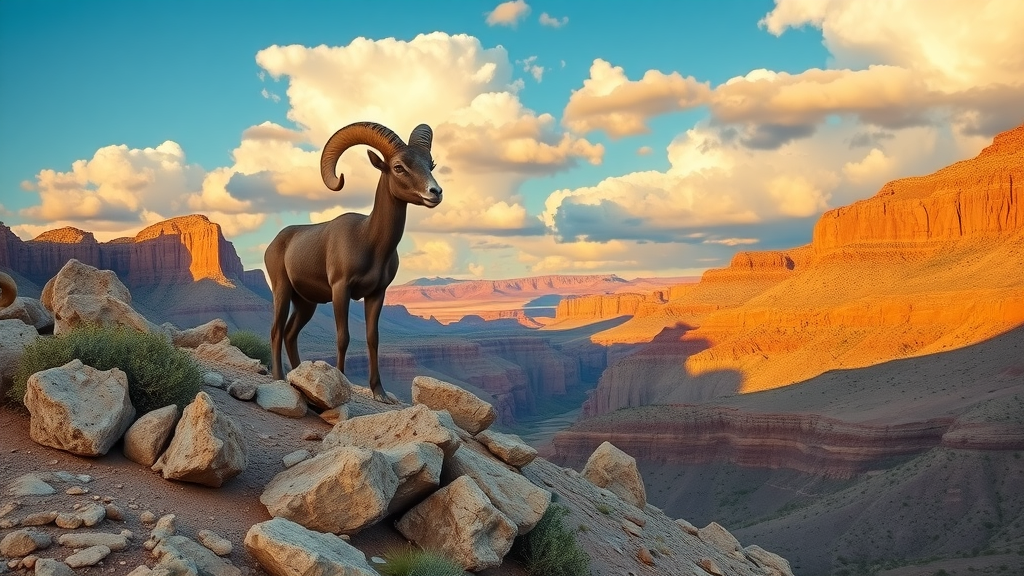 Bighorn sheep on cliffs at Havasu National Wildlife Refuge Topock Gorge