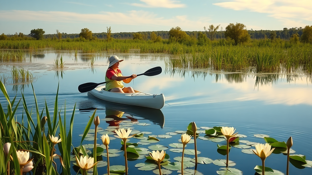 Kayaker explores marshes at Havasu National Wildlife Refuge