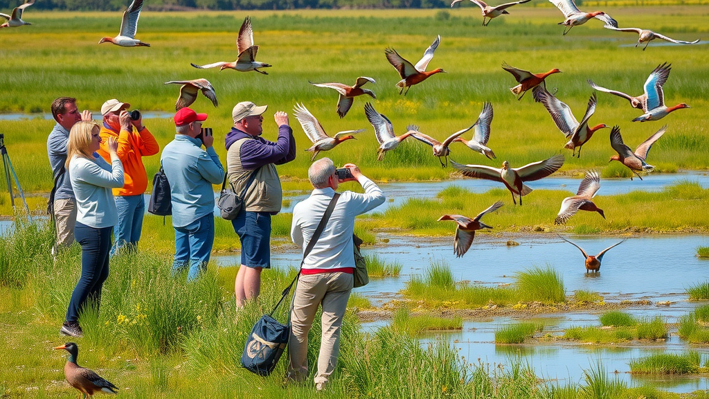 Birdwatchers enjoy wildlife at Havasu National Wildlife Refuge wetlands