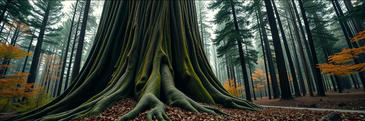 Ancient cypress tree in Cache River National Wildlife Refuge forest.