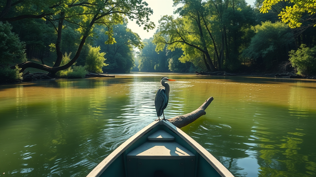 Serene fishing view on Ouachita River, Felsenthal National Wildlife Refuge