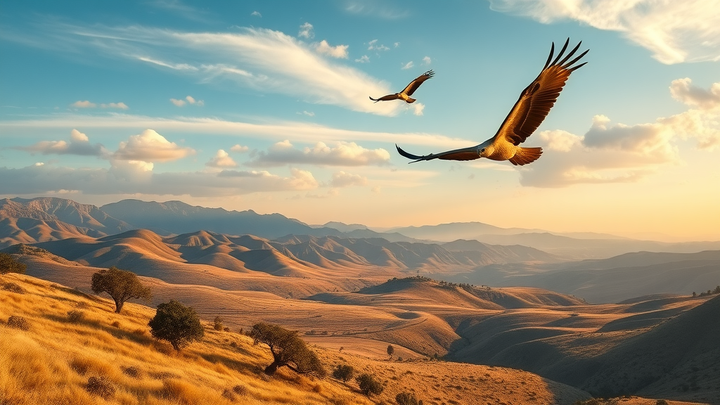 Bitter Creek National Wildlife Refuge landscape with soaring California condors
