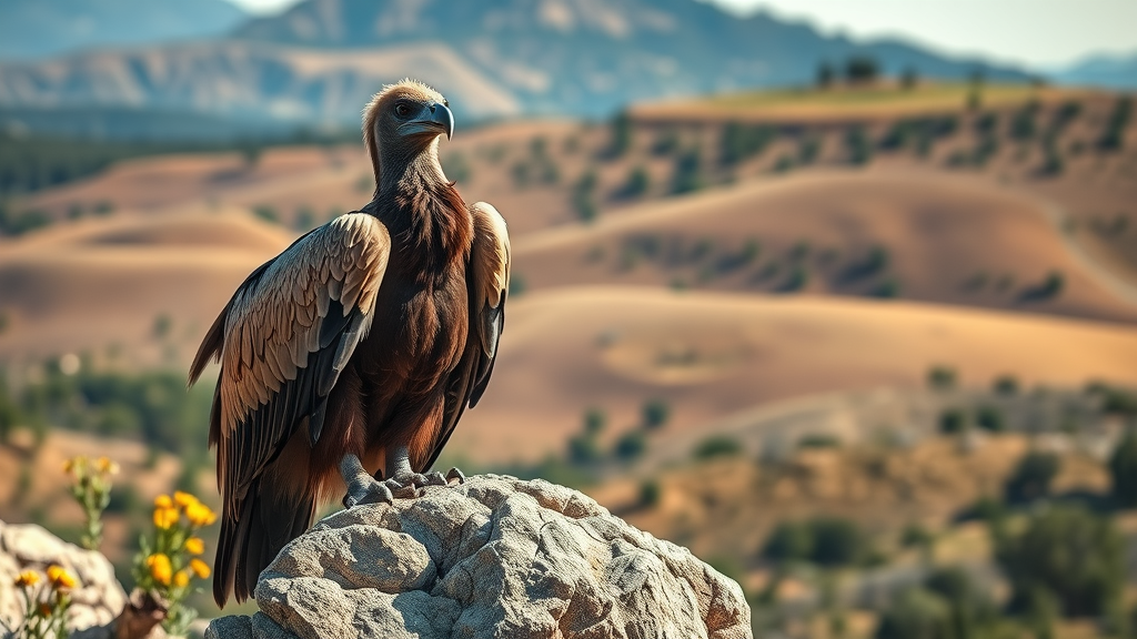 California condor at Bitter Creek National Wildlife Refuge perched on rocks