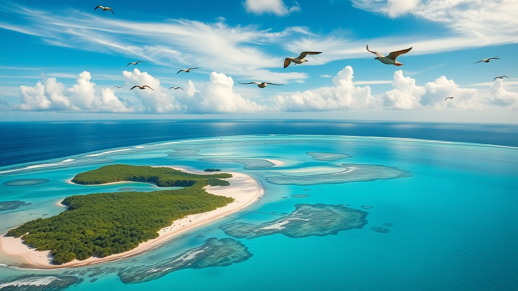 Pristine Hawaiian Islands National Wildlife Refuge atoll with monk seals, sea turtles, and seabirds