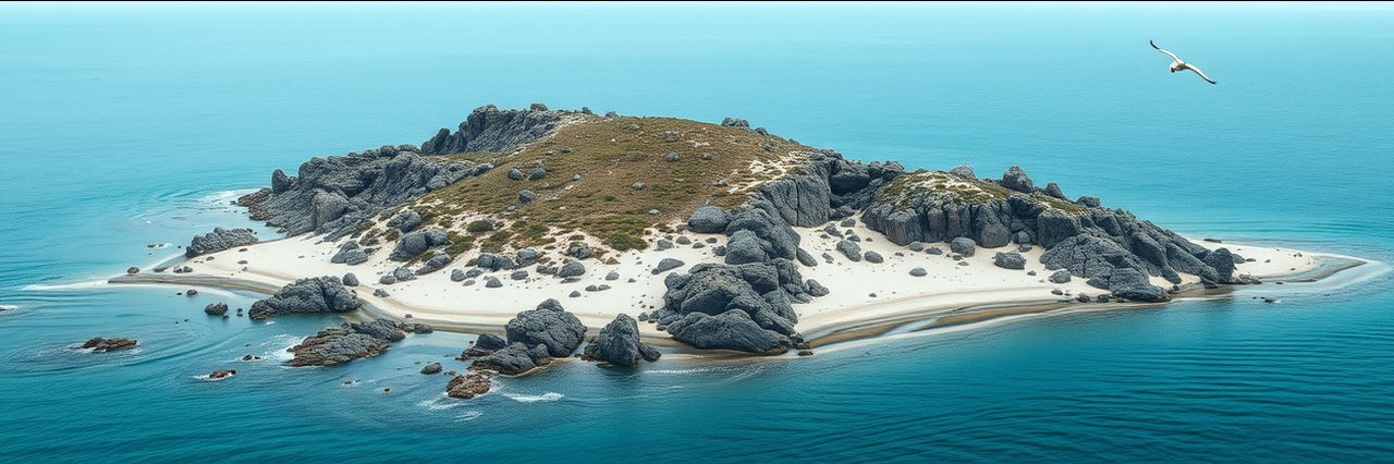 Castle Rock National Wildlife Refuge rocky island seen across calm ocean water