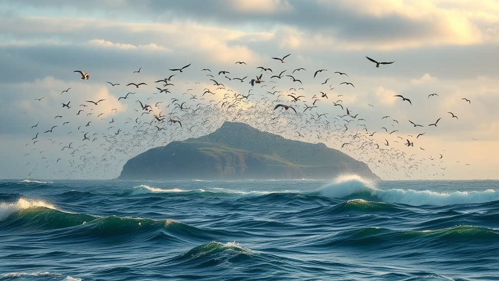 Wildlife view of Castle Rock National Wildlife Refuge with birds and sea mammals